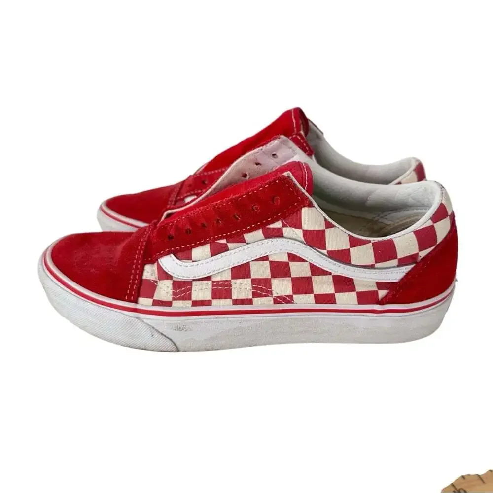 Vans Old Skool Red Checkerboard Sneakers Mens 7 Womens 8.5 Y2K Skate